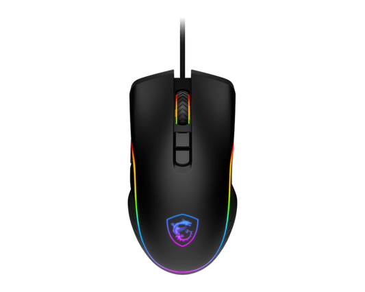 MSI FORGE GM300 Gaming Mouse – 7200 DPI, RGB Lighting, 7 Buttons, Symmetrical Design, 10M Click Durability