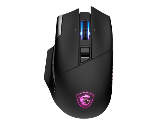 MSI VERSA PRO Wireless Gaming Mouse | Tri-Mode Connectivity (2.4G / Bluetooth / USB) | 26000 DPI Optical Sensor | 1000Hz Polling Rate | RGB Lighting | 15 Programmable Buttons | Ergonomic Design