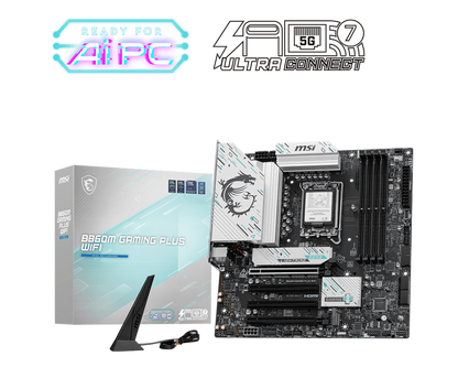 MSI B860M Gaming Plus WiFi Motherboard | Micro-ATX | Intel LGA 1851 Socket | B860 Chipset | DDR5 Memory Support | PCIe 5.0 | 2.5G LAN | Wi-Fi 6E | USB 20Gbps