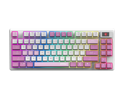 MSI FORGE GK600 TKL Wireless Violet Mechanical Gaming Keyboard | Tri-Mode (2.4 GHz / Bluetooth / USB) | Hot-Swappable Linear Switches | 20-Mode RGB | PBT Keycaps | Full Anti-Ghosting | Tenkeyless Design/English
