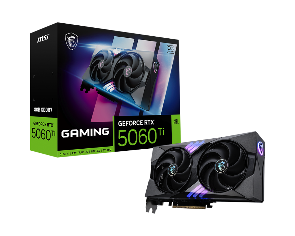 MSI GeForce RTX 5060 Ti 8G GAMING OC | 8 GB GDDR7 | 28 Gbps | Twin Frozr 10 Cooling | PCIe 5.0 | 180W | 4-Display Output