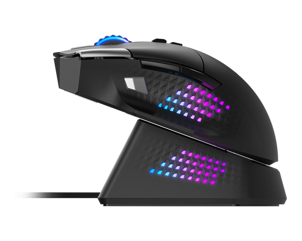 MSI VERSA PRO Wireless Gaming Mouse + Mouse Dock Pro | Tri-Mode Connectivity (2.4G / Bluetooth / USB) | 26000 DPI Optical Sensor | 1000Hz Polling Rate | RGB Lighting | Rechargeable Dock | Ergonomic Design