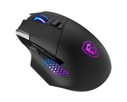 MSI VERSA PRO Wireless Gaming Mouse | Tri-Mode Connectivity (2.4G / Bluetooth / USB) | 26000 DPI Optical Sensor | 1000Hz Polling Rate | RGB Lighting | 15 Programmable Buttons | Ergonomic Design