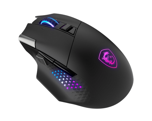 MSI VERSA PRO Wireless Gaming Mouse | Tri-Mode Connectivity (2.4G / Bluetooth / USB) | 26000 DPI Optical Sensor | 1000Hz Polling Rate | RGB Lighting | 15 Programmable Buttons | Ergonomic Design