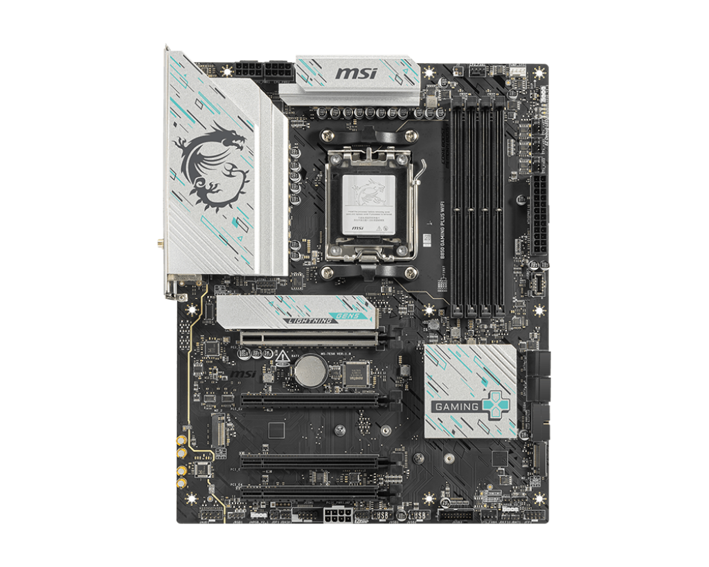MSI B850 GAMING PLUS WIFI ATX Motherboard | AM5 | DDR5‑8200+ OC | PCIe 5.0 x16 | 3× M.2 (1× Gen5) | 5 GbE LAN | Wi‑Fi 7 | USB4 | HDMI 2.1