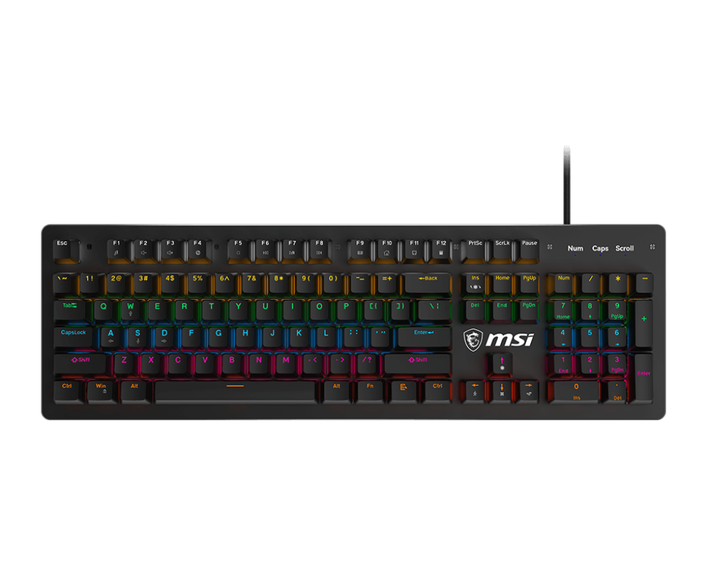 MSI FORGE GK300 Gaming Keyboard | Mechanical Blue Switches | 9-Mode RGB | 26-Key Anti-Ghosting | USB-Wired