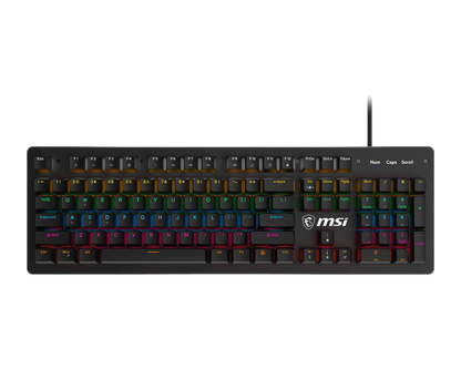 MSI FORGE GK300 Gaming Keyboard | Mechanical Blue Switches | 9-Mode RGB | 26-Key Anti-Ghosting | USB-Wired