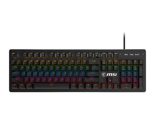 MSI FORGE GK300 Gaming Keyboard | Mechanical Blue Switches | 9-Mode RGB | 26-Key Anti-Ghosting | USB-Wired