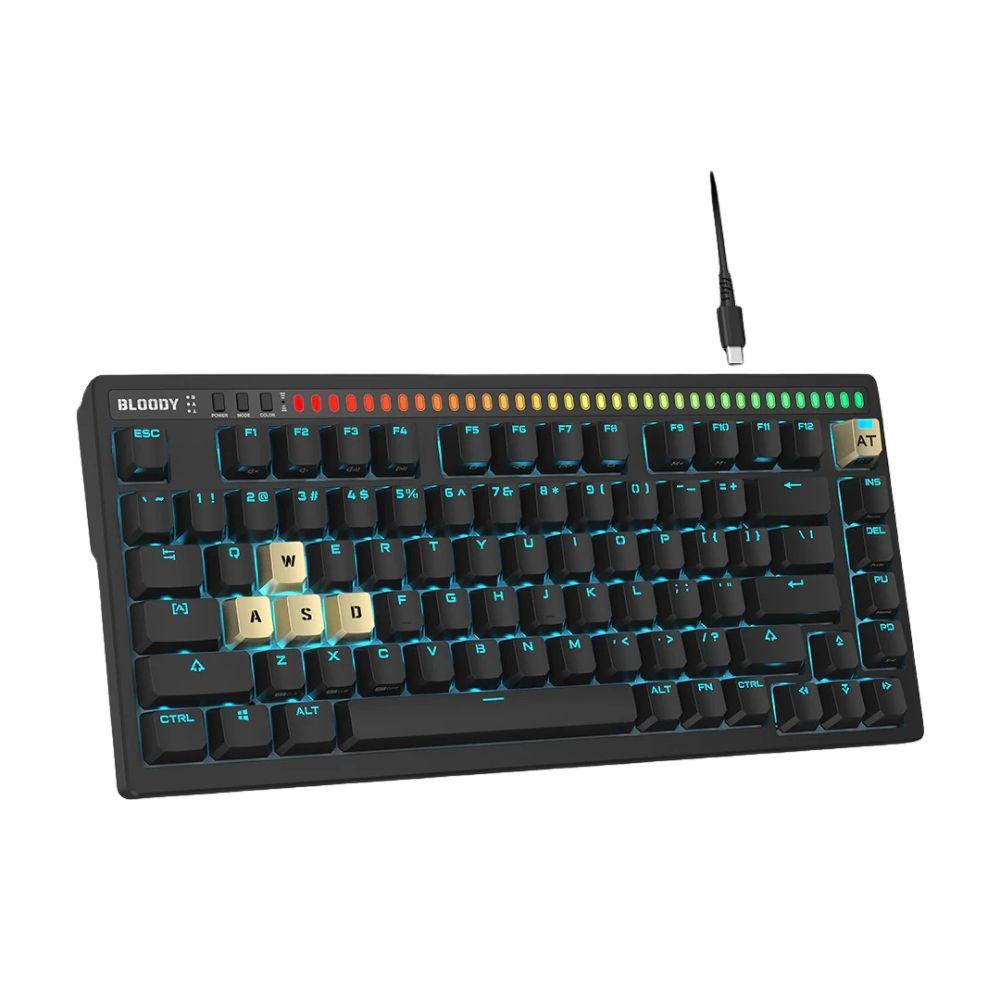 Bloody AT75 Alpha-Optical Switch 75% Gaming Keyboard | Adjustable Actuation | RGB | PBT/Magnesium Keycaps