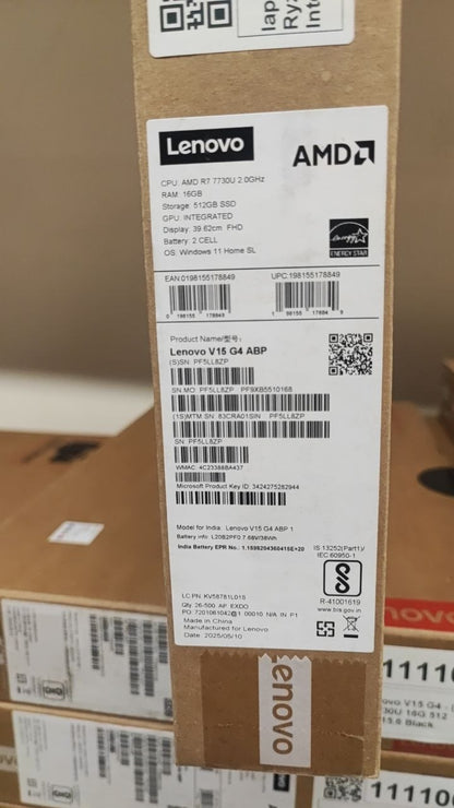 Lenovo V15 G4 | (1SIN) Ryzen 7-7730U | RAM 16GB | SSD 512GB | AMD Radeon Graphics | 15.6 Inch FHD | Black