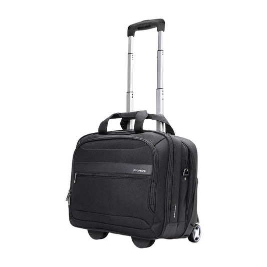 Promate Persona-TR Versatile 2-in-1 Travel Trolley Bag for 16″ Laptop | Water-Resistant | Telescoping Handle | In-Line Wheels