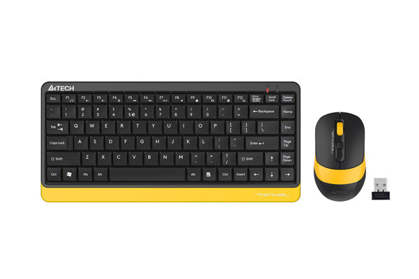 A4Tech FG1110 2.4 GHz Wireless Keyboard & Mouse Combo | Nano Receiver | Plug & Play | 8-in-1 Mouse Features | Office & Home Use