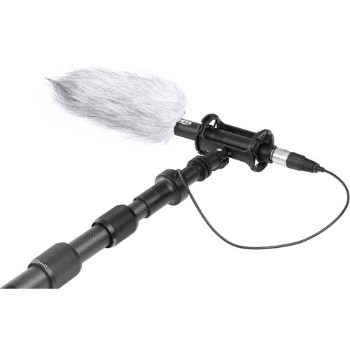 BOYA BY‑PB25 8.2′ Carbon Fiber Boompole | 3‑Section | Internal XLR Cable | 3 kg Load | Includes ¼″‑20 & XLR Adapters | Lightweight