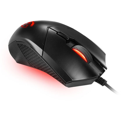 MSI Clutch GM08 Gaming Mouse – 4200 DPI, Adjustable Weight, 6 Buttons, Red LED, Symmetrical Design