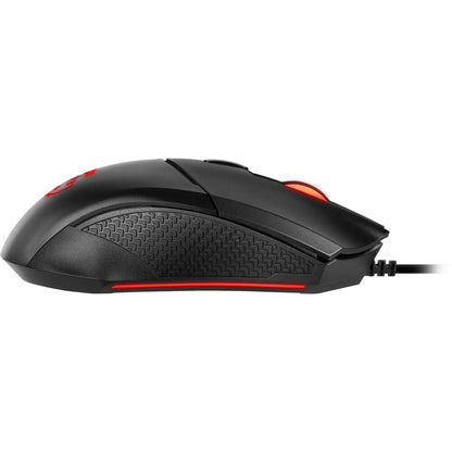 MSI Clutch GM08 Gaming Mouse – 4200 DPI, Adjustable Weight, 6 Buttons, Red LED, Symmetrical Design