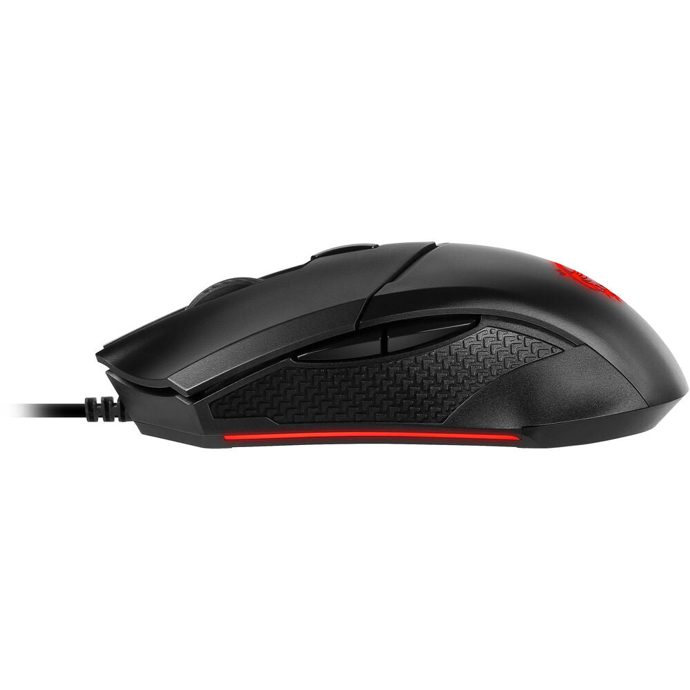 MSI Clutch GM08 Gaming Mouse – 4200 DPI, Adjustable Weight, 6 Buttons, Red LED, Symmetrical Design