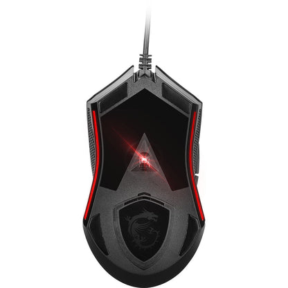 MSI Clutch GM08 Gaming Mouse – 4200 DPI, Adjustable Weight, 6 Buttons, Red LED, Symmetrical Design