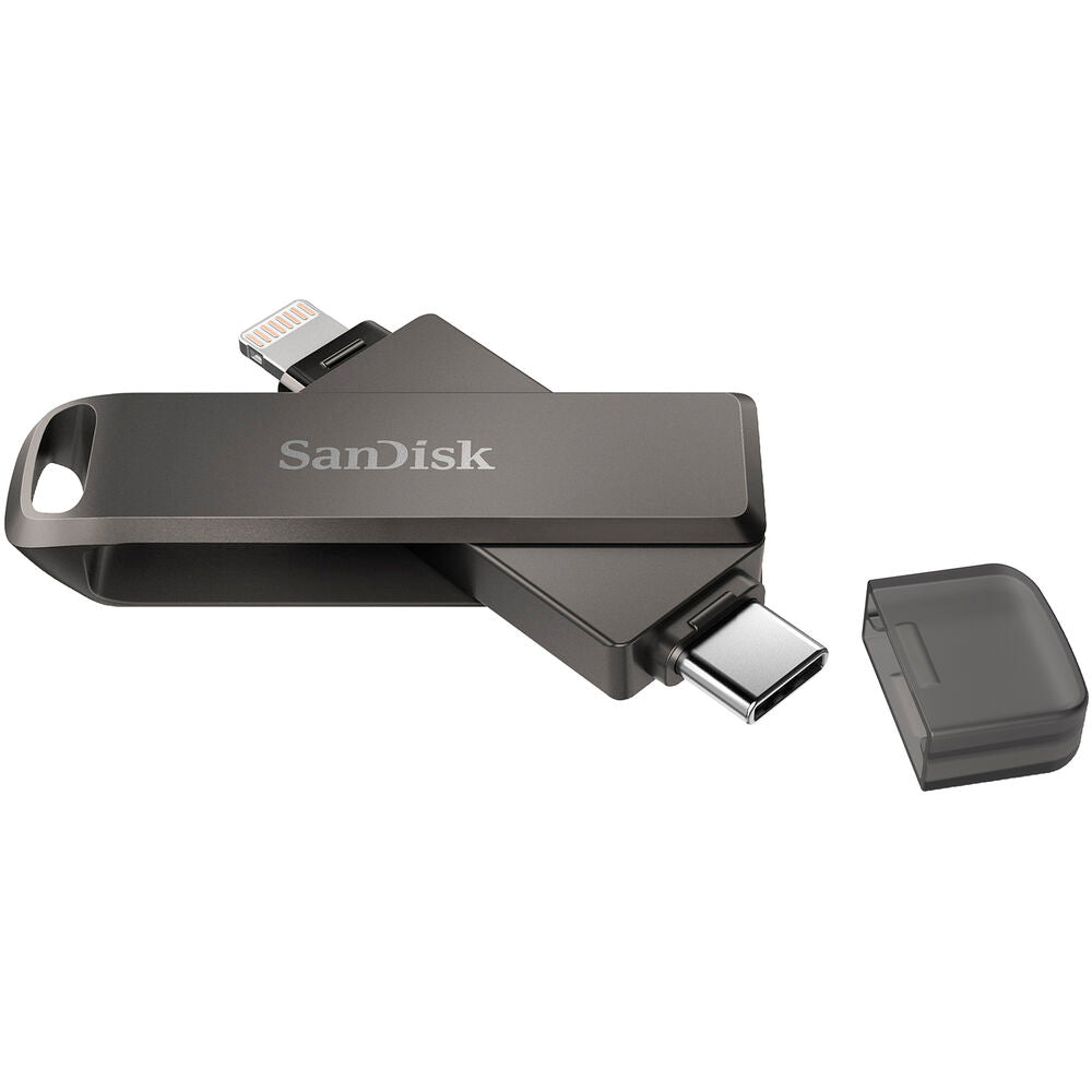 SanDisk iXpand Flash Drive Luxe 64GB – Dual USB Type-C & Lightning Connectors, USB 3.1 Gen 1, All-Metal Swivel Design, Automatic iPhone Backup