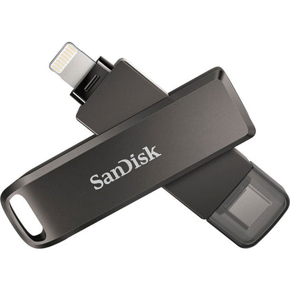 SanDisk iXpand Flash Drive Luxe 64GB – Dual USB Type-C & Lightning Connectors, USB 3.1 Gen 1, All-Metal Swivel Design, Automatic iPhone Backup