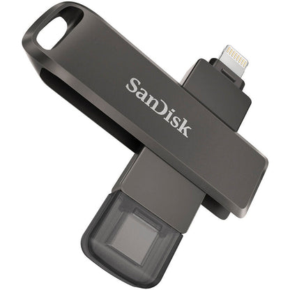 SanDisk iXpand Flash Drive Luxe 64GB – Dual USB Type-C & Lightning Connectors, USB 3.1 Gen 1, All-Metal Swivel Design, Automatic iPhone Backup