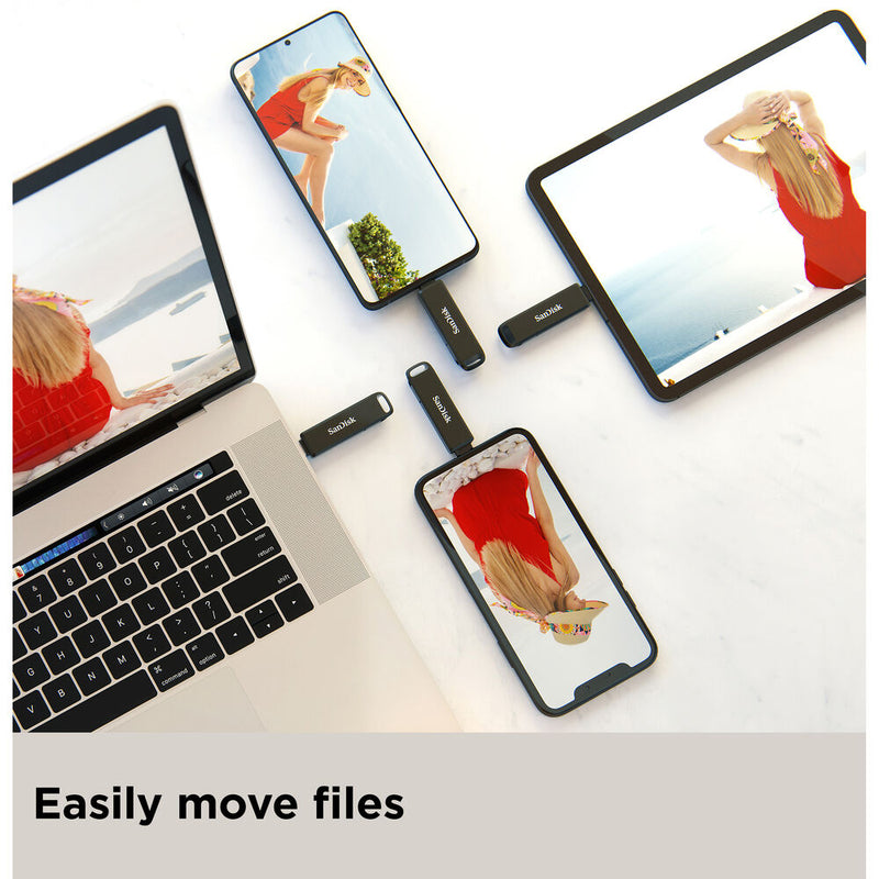 SanDisk iXpand Flash Drive Luxe 64GB – Dual USB Type-C & Lightning Connectors, USB 3.1 Gen 1, All-Metal Swivel Design, Automatic iPhone Backup