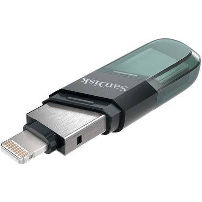SanDisk iXpand Flash Drive Flip 64GB – Dual Lightning & USB 3.1 Type-A, Automatic iPhone Backup, Password Protection, Sea Green