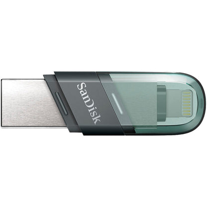SanDisk iXpand Flash Drive Flip 64GB – Dual Lightning & USB 3.1 Type-A, Automatic iPhone Backup, Password Protection, Sea Green