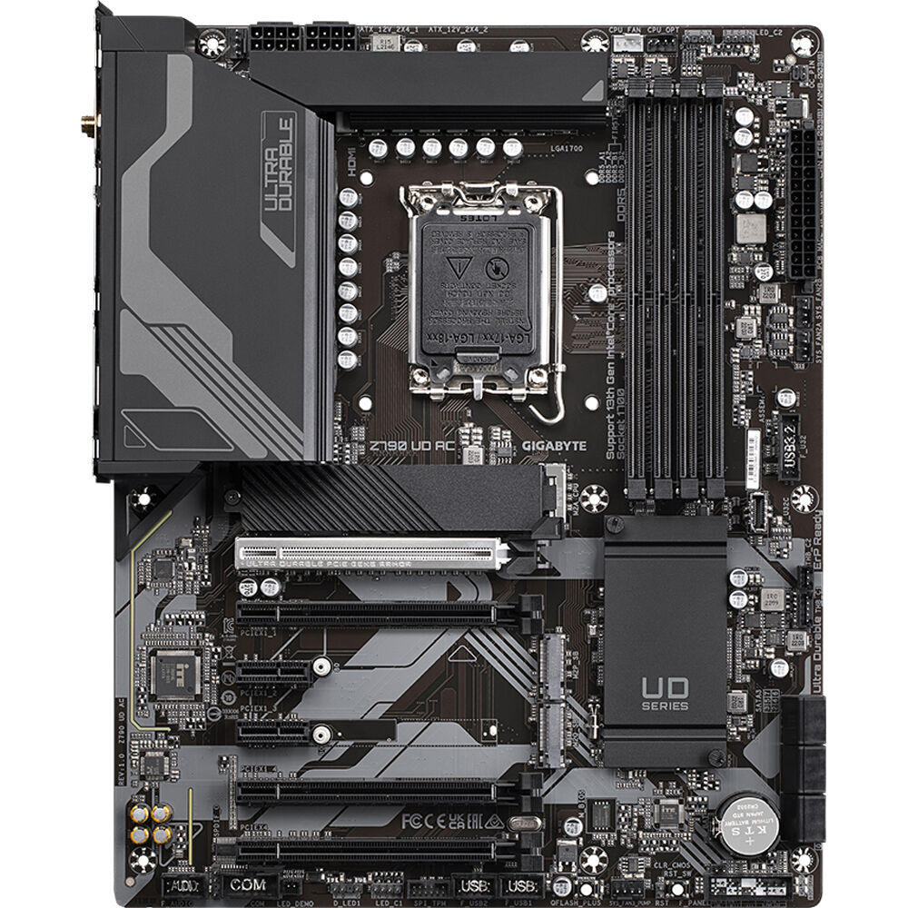 Gigabyte Z790 UD AC (rev.1.x) ATX Motherboard | LGA 1700 | DDR5 up to 7600 MT/s | PCIe 5.0/M.2 | USB 3.2 Gen2x2 | Wi‑Fi 5 | 2.5 GbE