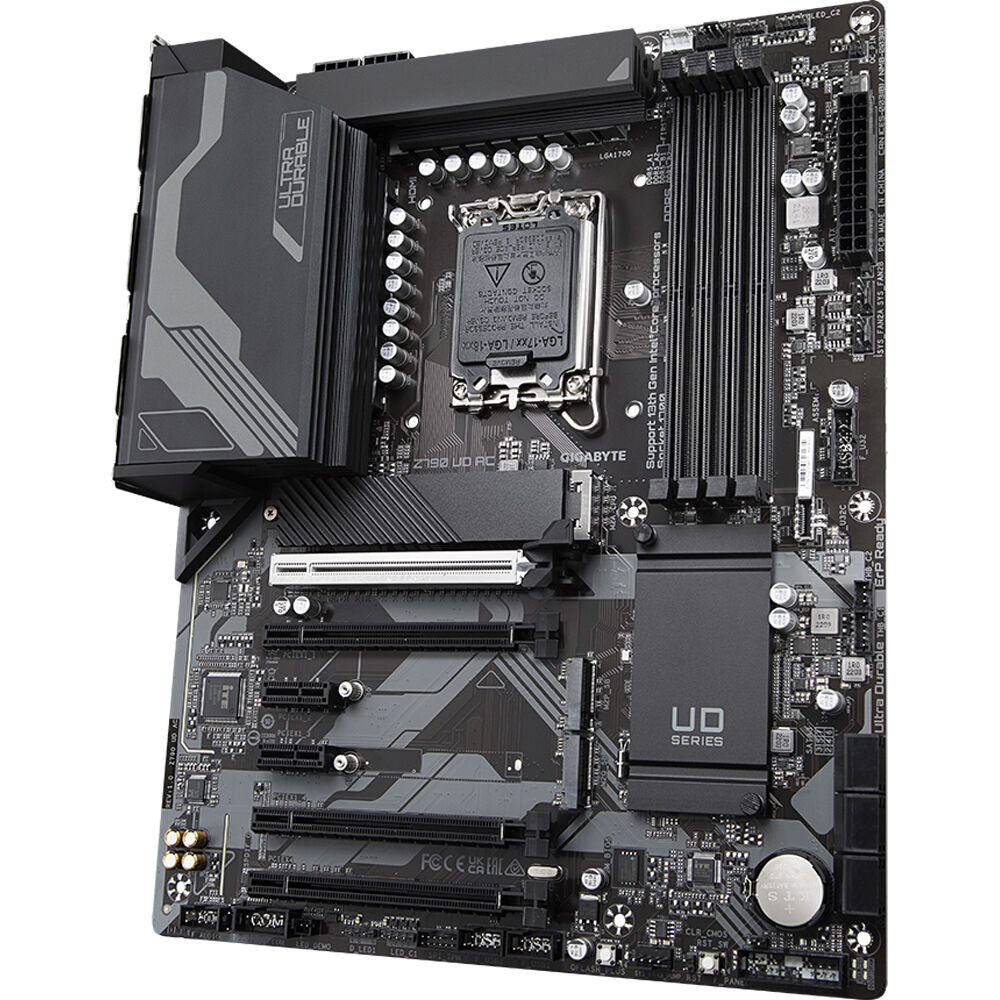 Gigabyte Z790 UD AC (rev.1.x) ATX Motherboard | LGA 1700 | DDR5 up to 7600 MT/s | PCIe 5.0/M.2 | USB 3.2 Gen2x2 | Wi‑Fi 5 | 2.5 GbE