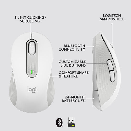 Logitech Signature M650 Large Wireless + Bluetooth Mouse for Business