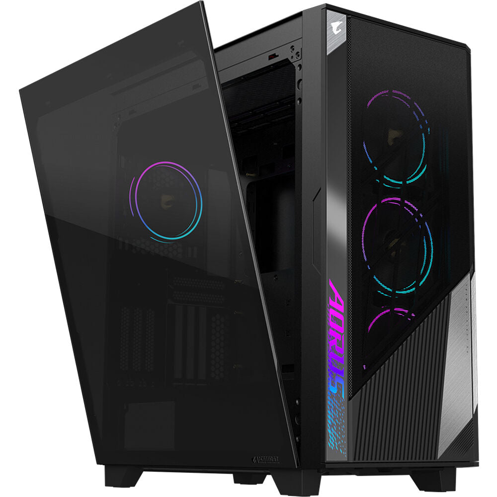 GIGABYTE AORUS C500 GLASS | E-ATX Mid-Tower Case with Tempered Glass | ARGB Fans | Vertical GPU Support | USB 3.1 Gen2 Type-C