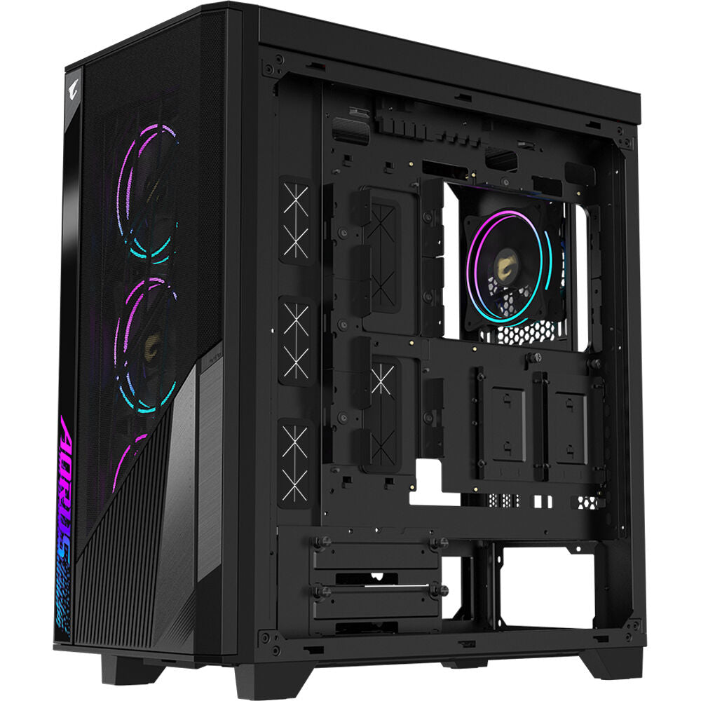 GIGABYTE AORUS C500 GLASS | E-ATX Mid-Tower Case with Tempered Glass | ARGB Fans | Vertical GPU Support | USB 3.1 Gen2 Type-C