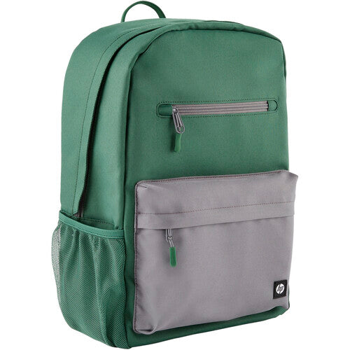 HP Campus Green Backpack | 15.6" Eco-Friendly Laptop Bag | Padded | Water-Resistant | Grey/Green