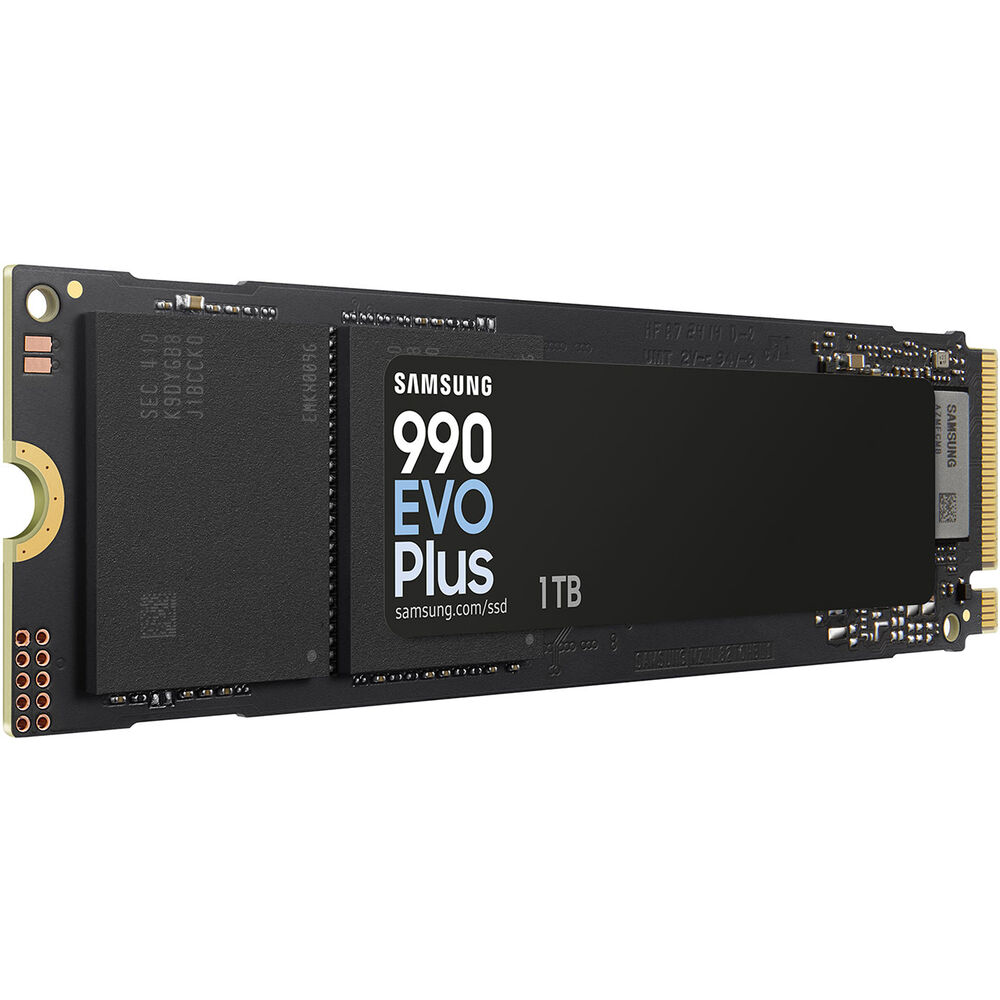 Samsung 990 EVO Plus 1TB NVMe M.2 SSD – PCIe 4.0/5.0, Up to 7,250MB/s Read, 6,300MB/s Write, DRAMless