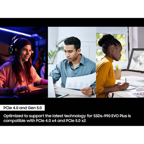Samsung 990 EVO Plus 1TB NVMe M.2 SSD – PCIe 4.0/5.0, Up to 7,250MB/s Read, 6,300MB/s Write, DRAMless