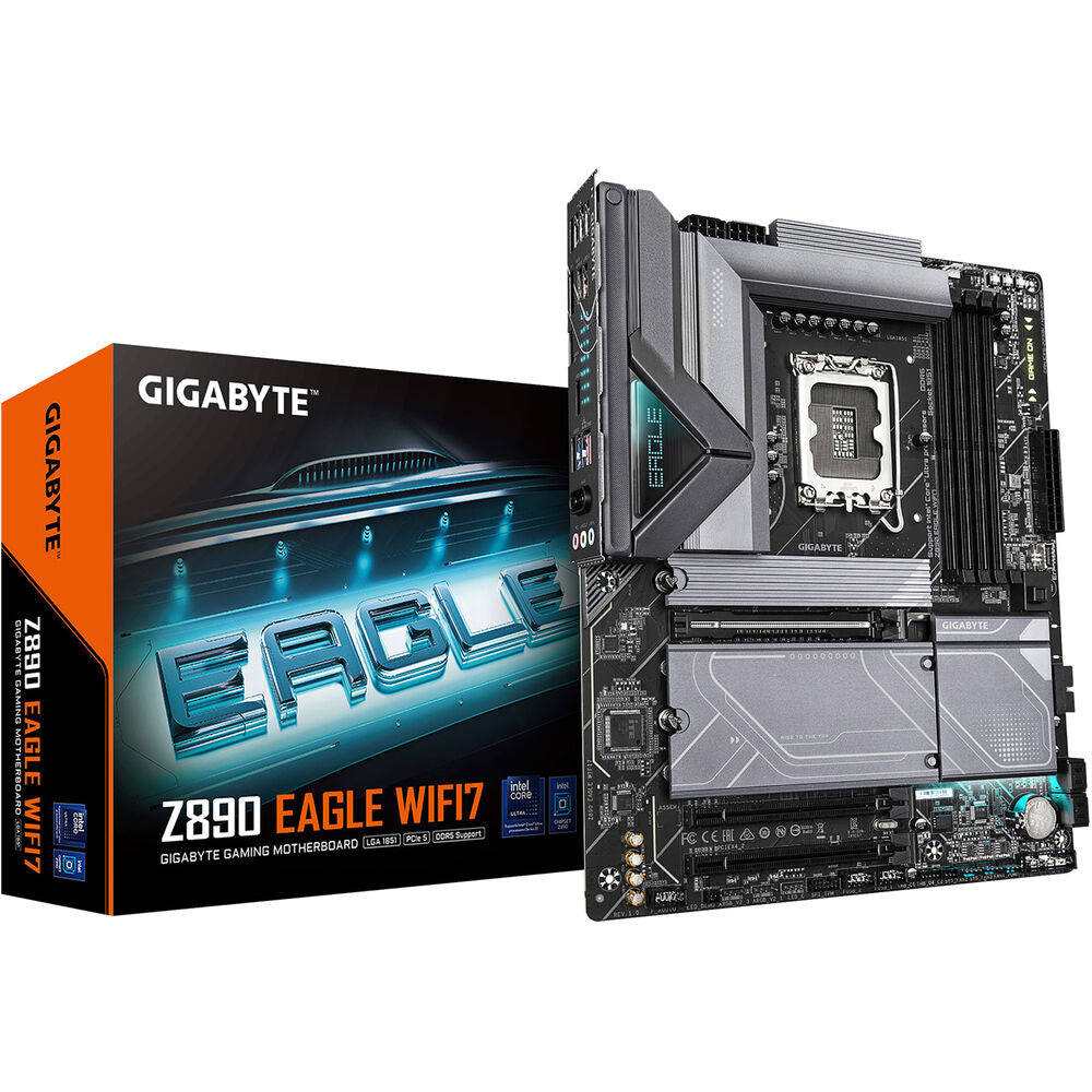 Gigabyte Z890 EAGLE WIFI7 ATX Motherboard | LGA 1851 | DDR5 OC | PCIe 5.0/M.2 | USB‑C/USB4 | Wi‑Fi 7 & 2.5 GbE