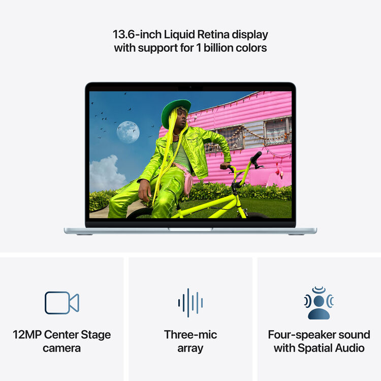 Apple 13" MacBook Air M5 10-Core CPU - 16GB  RAM - 512GB SSD - 8-Core GPU - Arabic (Sky Blue)