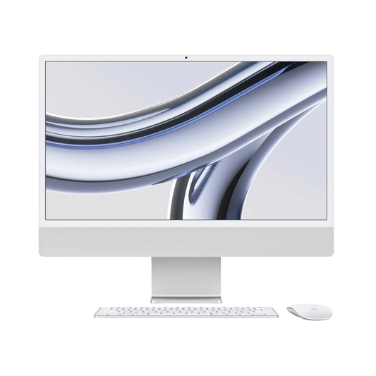 Apple iMac 24 MQRK3AB/A | A2873 | M3 (8 Core) | RAM 8GB | SSD 512GB | GPU (10 Core) | 24 Inch 4.5K Retina display | Silver