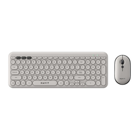 Havit KB254GCM Wireless Keyboard & Mouse Combo | Light Gray (English Layout)