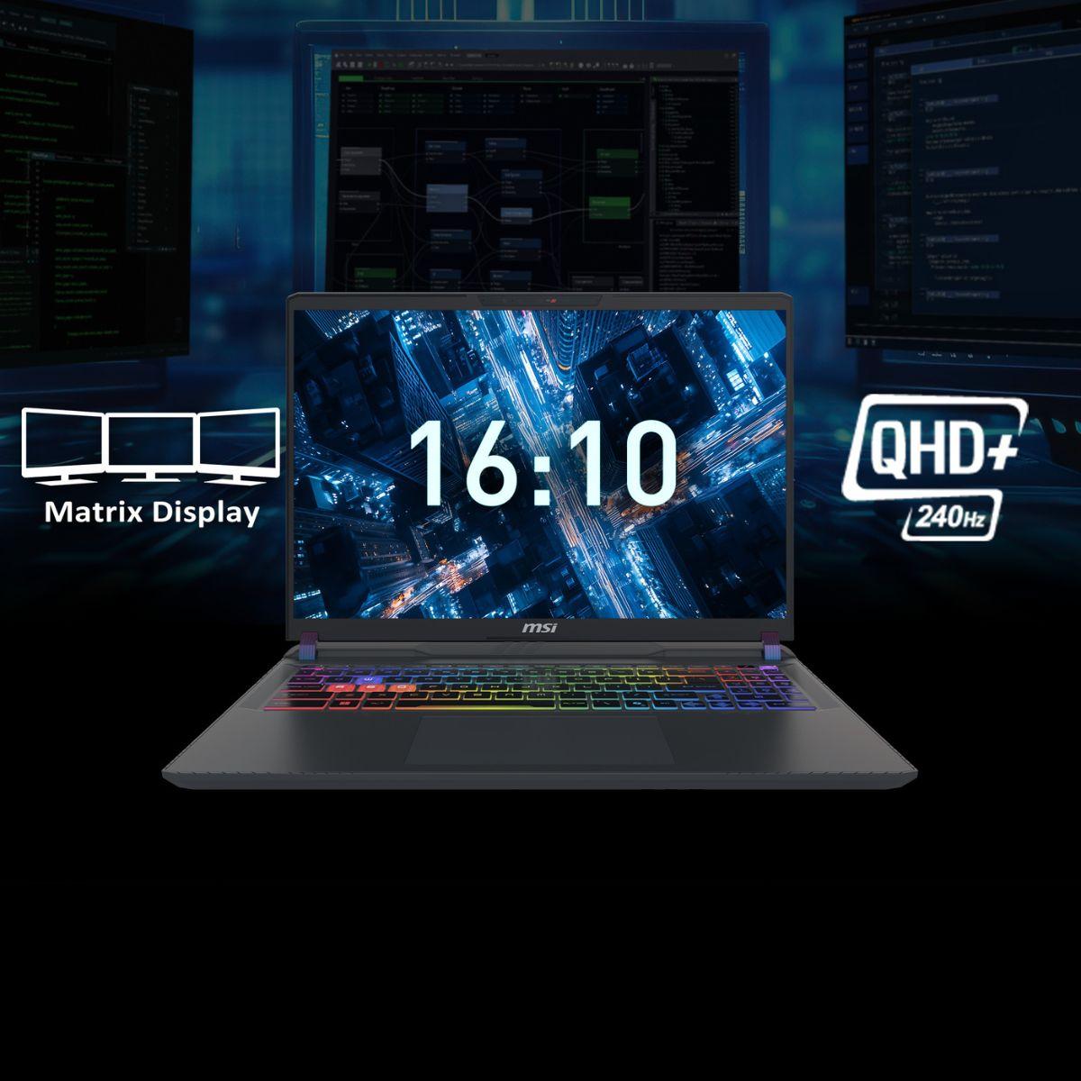 MSI Vector 16 HX AI A2XWHG-679AE | 16" QHD+ 240Hz | Intel Core Ultra 7 255HX | 32GB DDR5 RAM | 1TB SSD | NVIDIA RTX 5070 Ti 12GB | Windows 11 Pro