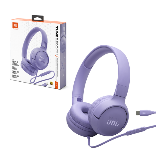 JBL Tune 520C USB-C Hi-Res Wired On-ear headphones | Purple