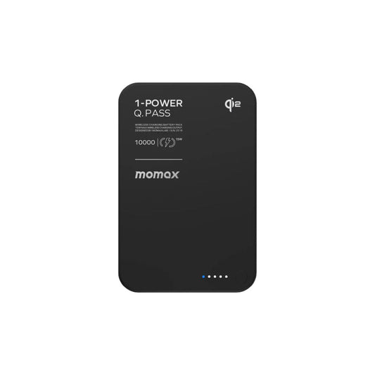 Momax 1-Power Q.Pass 10000mAh Qi2 Magnetic Wireless Power Bank | Black