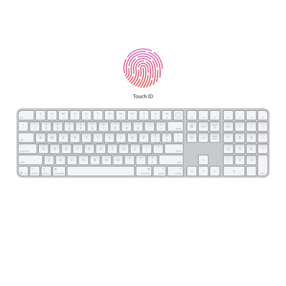Apple Magic MXK73LL/A Keyboard with Touch ID and Numeric Keypad (US English) | White Keys
