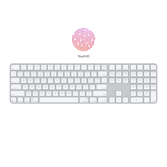 Apple Magic MXK73LL/A Keyboard with Touch ID and Numeric Keypad (US English) | White Keys