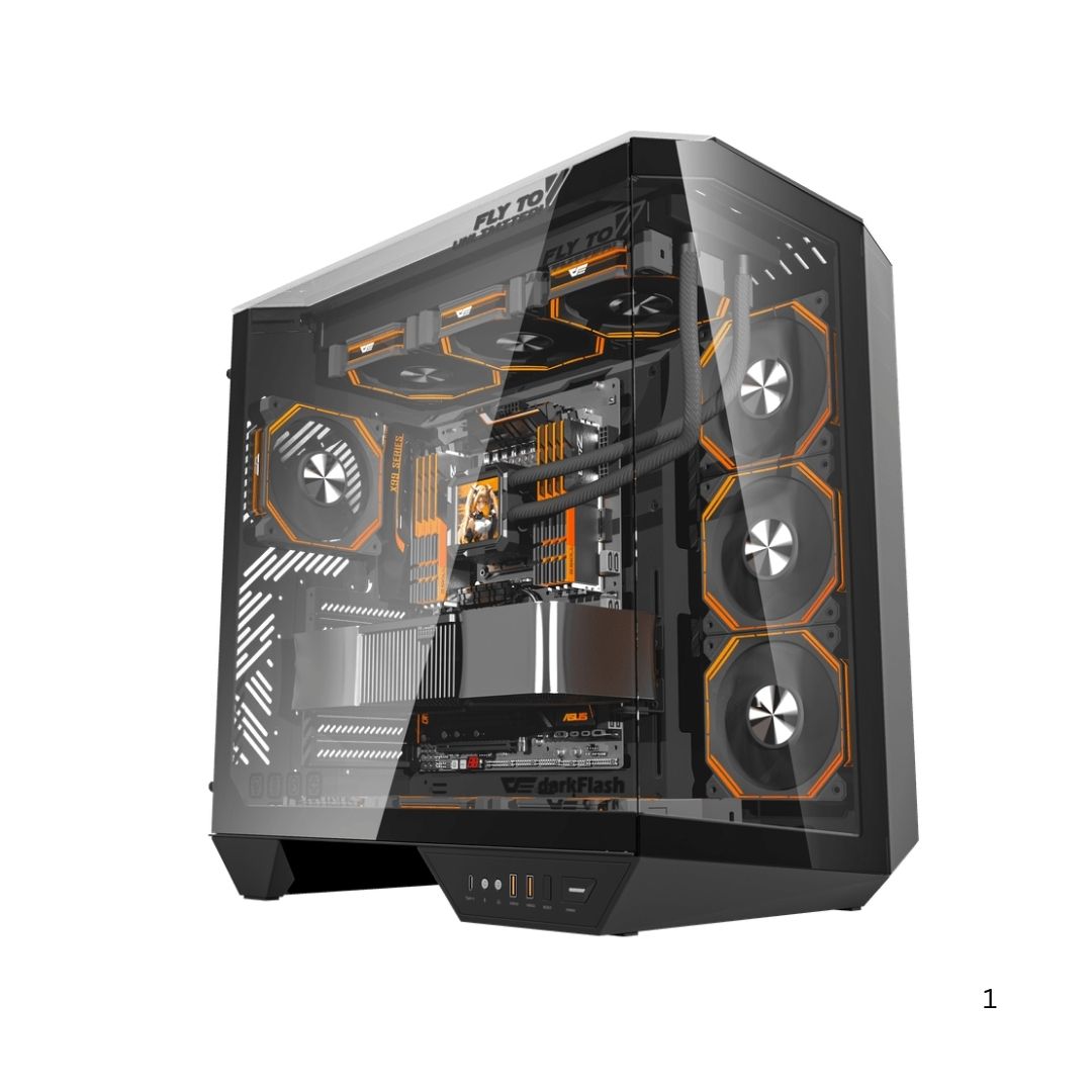 DarkFlash DY470 Mid Tower Case | Black