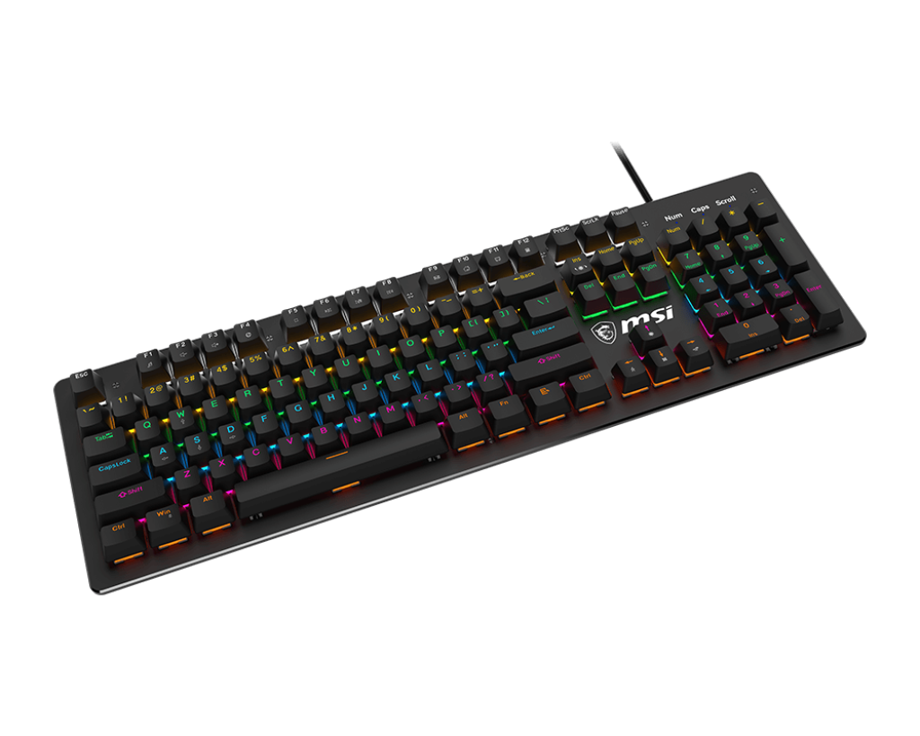 MSI FORGE GK300 Gaming Keyboard | Mechanical Blue Switches | 9-Mode RGB | 26-Key Anti-Ghosting | USB-Wired