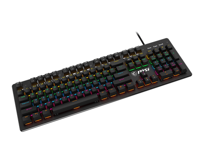 MSI FORGE GK300 Gaming Keyboard | Mechanical Blue Switches | 9-Mode RGB | 26-Key Anti-Ghosting | USB-Wired
