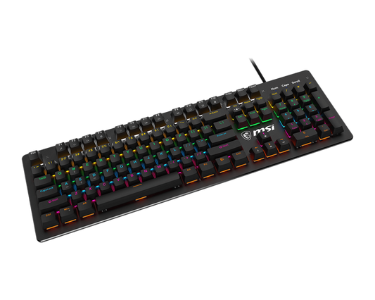 MSI FORGE GK300 Gaming Keyboard | Mechanical Blue Switches | 9-Mode RGB | 26-Key Anti-Ghosting | USB-Wired