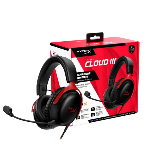HyperX Cloud III Wired Gaming Headset | Black & Red
