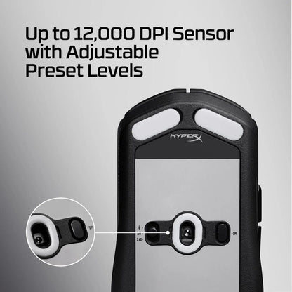 HyperX Pulsefire Fuse Wireless – Lightweight Ambidextrous Gaming Mouse, Dual Wireless (2.4 GHz & Bluetooth), 12 000 DPI, 85-Hour Battery Life